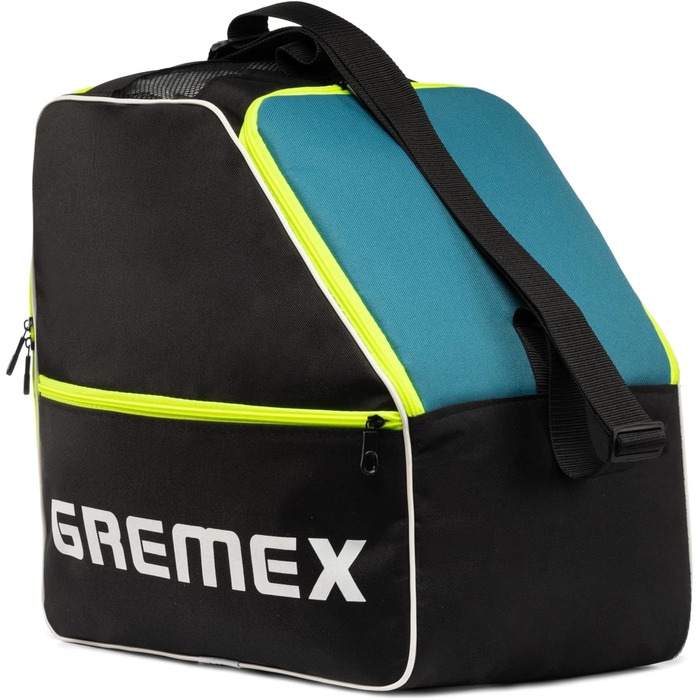 Чохол для лижних черевиків з відділенням для шолома - Водонепроникний рюкзак для лижних черевиків та шолома, з титановими швами, для транспортування, подорожей та захисту спорядження (Чорний + Бірюзовий)