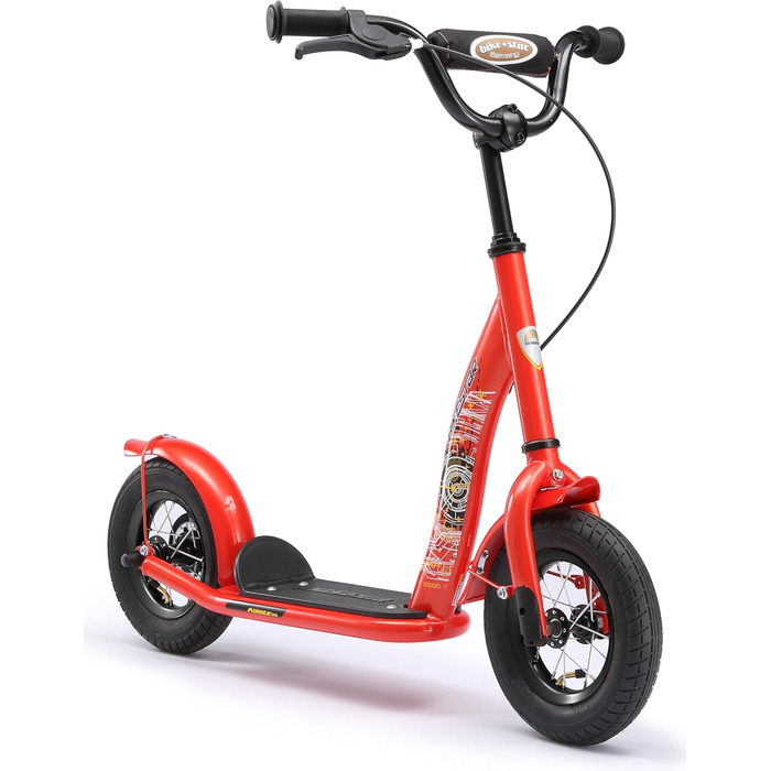 Дитячий роликовий самокат STAR SCOOTER з повітряними колесами (10 дюймів) для хлопчиків та дівчаток 4-5 років | Класичний самокат | Червоний