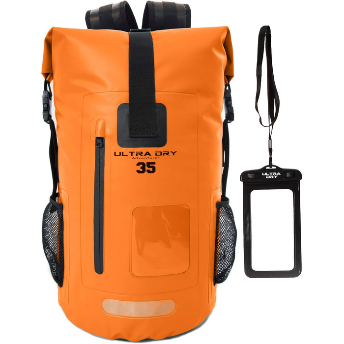 Водонепроникний рюкзак Dry Bag преміум-класу 35/55 л, мішок для телефону, ідеальний для водних видів спорту, походів, риболовлі та кемпінгу (Оранжевий)