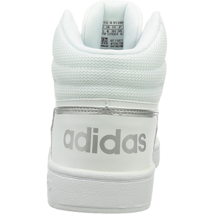 Жіночі баскетбольні кросівки Adidas Hoops 2.0 Mid, 44 EU, білий/сріблястий