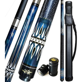 Кю (біліардна палиця) Tai Ba Cues: Професійний кий для більяру з канадського клену, 13 мм наконечник, 58'', вага 19,20,20 Oz, вибір кольору (синій, червоний, зелений), з чохлом та захистом з'єднання