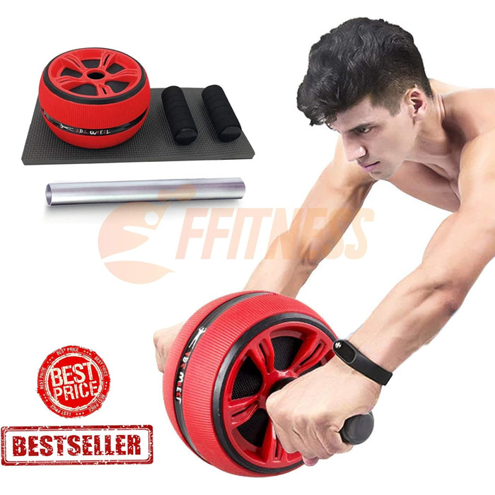AB ролик FIT Fitness для преса та м'язів спини, нековзке велике колесо, тренажер для домашніх тренувань