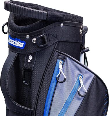 Сумка для гольфу Longridge Super Lite з 8-камерною підсіткою (Чорний/Королівський синій)