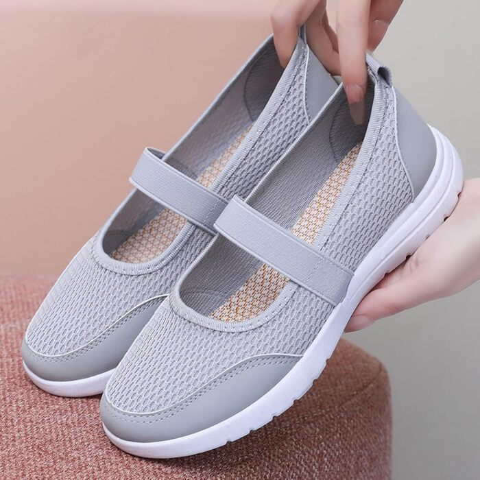 Зручні ортопедичні кросівки для діабетиків, сірі, розмір 41. Дихаючі, легкі, для повних ніг, підійдуть для активного відпочинку, фітнесу та повсякденного носіння.