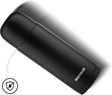 Термос металевий meteor 1 л і 750 мл, BPA-free, з 2 чашками, ізотермічна пляшка з нержавіючої сталі для дітей і дорослих, чорний