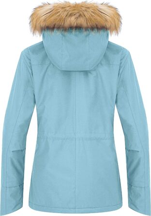 Водонепроникна лижна куртка Wantdo Daen: тепла, з штучним хутром, для гірськолижного спорту (блакитний, XL)