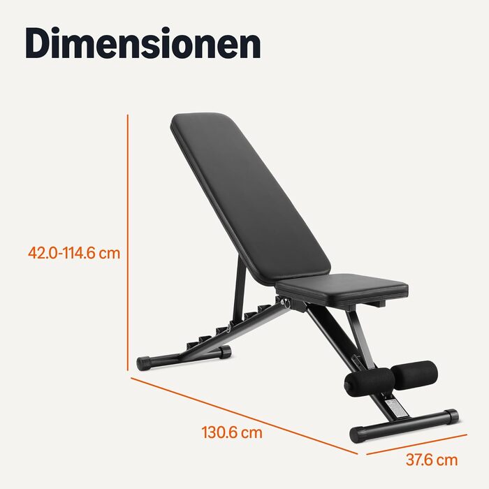 Регульована складана лава для тренувань Amazon Basics, чорна, 135 x 38 x 116 см