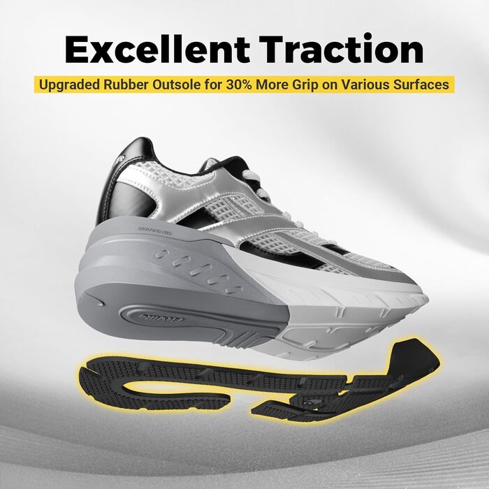 Чоловічі кросівки для бігу FitVille Neo V6 X-широкі (47 EU) – сріблясті з сірим