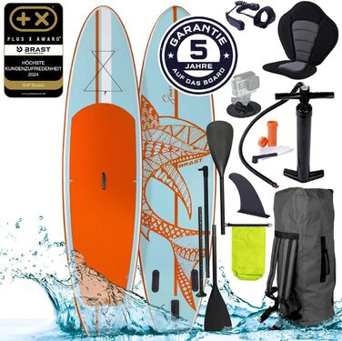 SUP-дошка BRAST Shark 300-320 см надувна, набір для сапбордингу, 2в1 весло, крісло-каяк, аксесуари, 5 років гарантії
