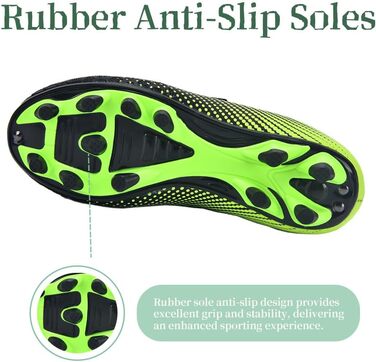 Дитячі футбольні бутси для хлопчиків та дівчаток, футбольні черевики з шипами для твердого поля, дитячі спортивні черевики для тренувань та занять на відкритому повітрі, дихаючі, антиковзкі, унісекс, розмір 28-37 (37 EU, Зелений)