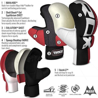 Боксерські рукавички RDX MMA для чоловіків та жінок, рукавички для спарингу, кікбоксингу, муай-тай та інших видів єдиноборств. Відкриті рукавички для ударів та греплінгу.