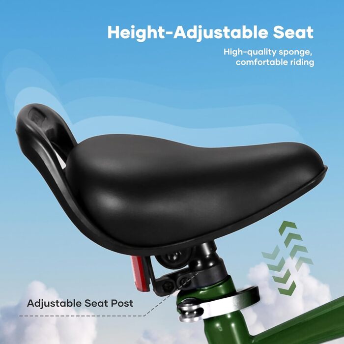 Дитячий велосипед BODIOO 14 дюймів: надійний велосипед для хлопчиків та дівчаток з додатковими колесами, регульованим сидінням та гальмами