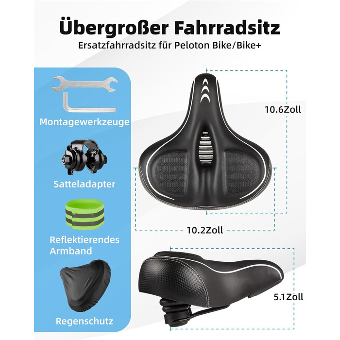 Зручний велосипедний сидіння з подвійною амортизацією, Memory Foam, для Peloton Bike, Mountain Bike, чоловіків та жінок, білий