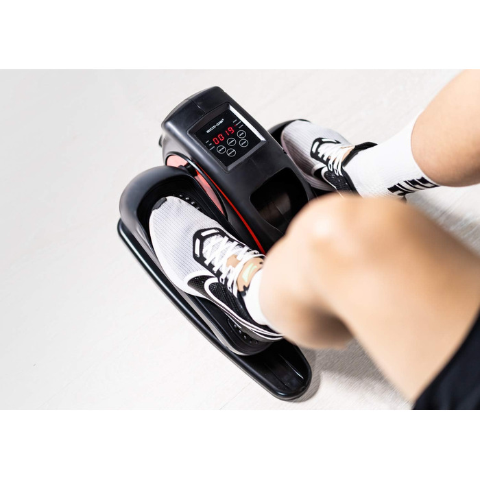 ECODE® Електричне міні-велотренажер еліптичний з LED-дисплеєм, педалі з асистенцією, 20 рівнів навантаження, 5 функцій, пульт дистанційного керування ECO-804