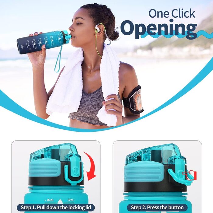 Дитяча спортивна пляшка для води Tritan 700 мл, 500 мл, 1 л, 1,5 л, 2 л. Без BPA, витримує протікання, з маркуванням часу. Для дівчаток та хлопчиків, в школу та спортзал.