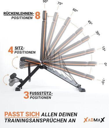 Регульована складана лава для гантелей, посилена тренажерна лава для дому, витримує до 360 кг, багатофункціональна атлетична лава для силових тренувань
