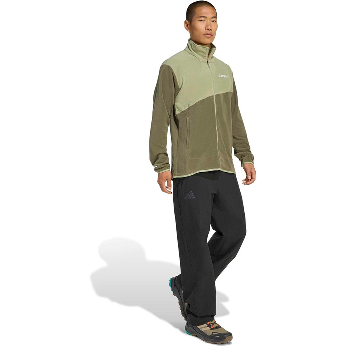 Чоловіча флісова куртка-світшот adidas Terrex Multi Fu Zip Fleece Jacket, Olive Strata/Tent Green, розмір L
