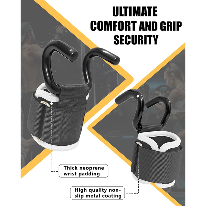 Допоміжні петлі для важкої атлетики Zughilfen – петлі для підйому штанги з захистом зап'ястя, до 317 кг