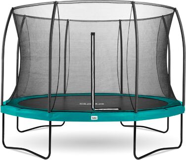 Надувний батут Salta Comfort Edition, діаметр 396 см, комплект з захисним оградою, сіткою та пружинами, TÜV geprüft, зелений/рожевий