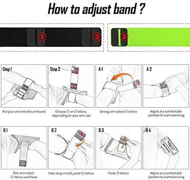 Спортивний браслет Haissky з кишенькою для навушників - рукав для телефону для iPhone 16 Pro Max/15 Pro/14/13 Pro/12 Plus, Huawei P70 Pro/P60 Pro/Mate 60, Xiaomi, Galaxy (до 6.9 дюймів) - сірий/зелений
