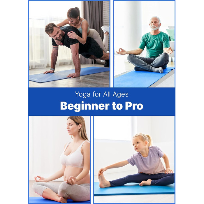 Килимок для йоги ROMIX, 10 мм, нековзкий, екологічний, з сумкою та ременем, преміум-якість, нетоксичний, для фітнесу, пілатесу, спортзалу, подорожей (Блакитний)