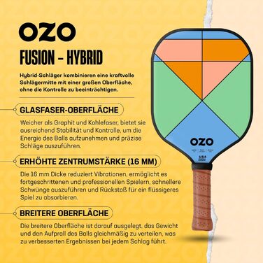 Ракетка для піклболу OZO для початківців та гравців середнього рівня, гібридна