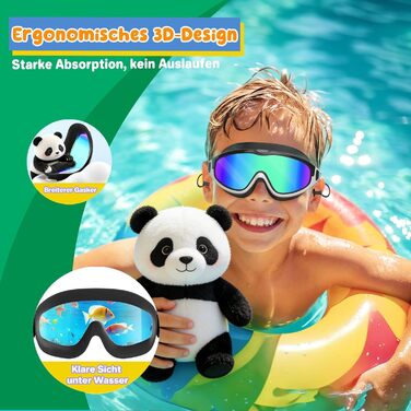 Окуляри для плавання COOLOO дитячі 2 шт., антифог, UV-захист, водонепроникні, для хлопчиків та дівчаток 4-16 років (чорно-білі/рожеві та чорно-білі/сині)