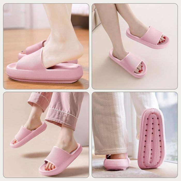 Шльпанці Badelatschen Cozislides: жіночі та чоловічі шльпанці для дому та пляжу, антиковзкі, рожеві, 37/38 EU