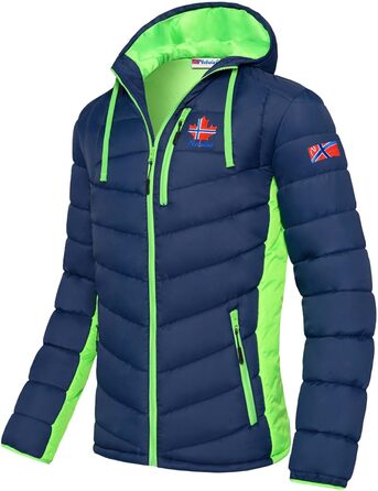 Чоловіча куртка Nebulus MERIK, тепла outdoor-куртка, практична та універсальна перехідна та зимова куртка XXL, темно-синій/лаймовий