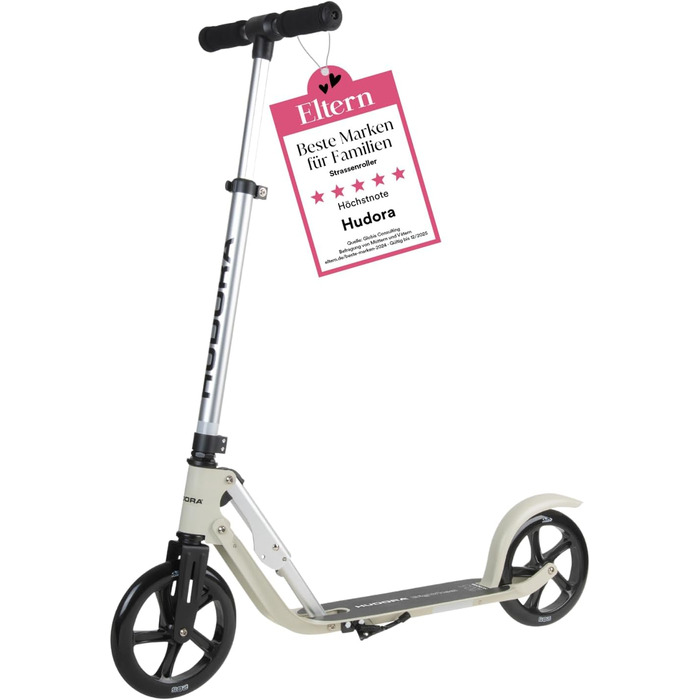 Самокат HUDORA BigWheel Pure алюмінієвий, складаний, міський, з підніжкою, регульована висота, до 100 кг, для дорослих та підлітків