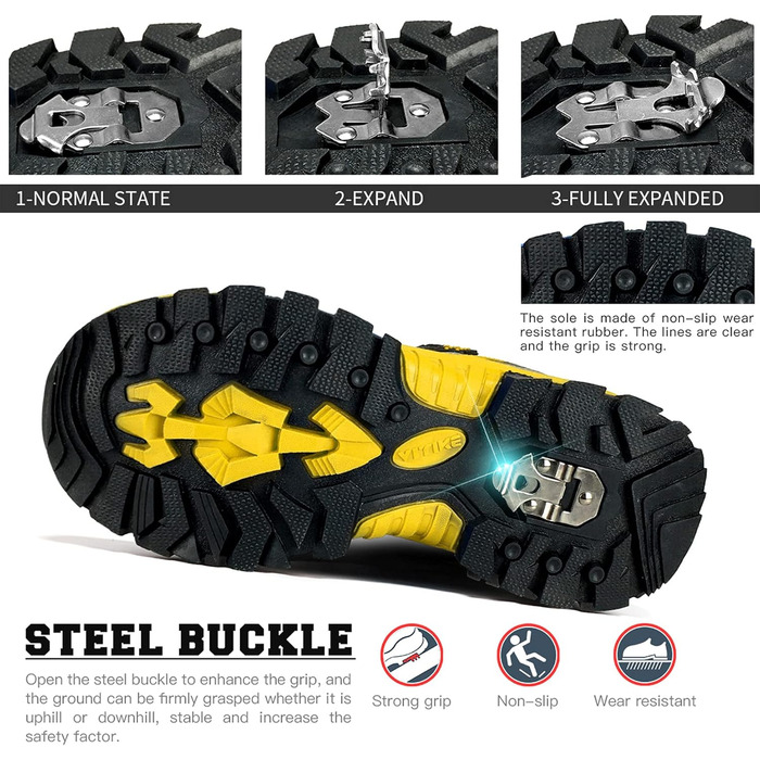 Дитячі зимові черевики ASHION: утеплені, для хайкінгу та трекінгу, розмір 38 EU, чорно-жовті