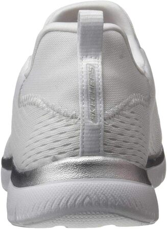 Кросівки жіночі Skechers 149036-BKLB білі сітчасті з срібною обробкою, 37 EU