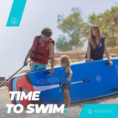 Надувна SUP-дошка AQUASTIC Tourer 12'2, 374 см, для 2 осіб, синя, з двома веслами та насосом, міцна еко Dropstitch MSL для водних прогулянок