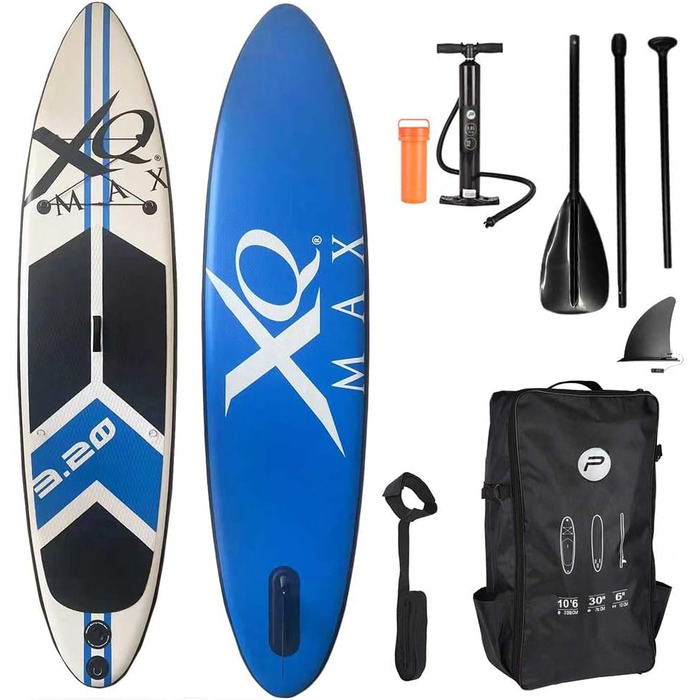 Професійна SUP-дошка XQ Max 320 см, комплект: насос, весло, ремінець, набір для ремонту, макс. вага 150 кг