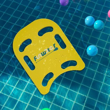 Дошка для плавання FunWater для дітей та дорослих, тренажер для виправлення стилю плавання з пінополіетилену (PE), мультяшний дизайн, 47x37 см, жовто-блакитна
