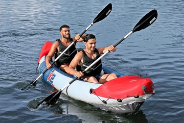 Каяк Hydro-Force Rapid X2 для двох осіб: надувний комплект з сидіннями, спинками, веслами, насосом та сумкою для перенесення