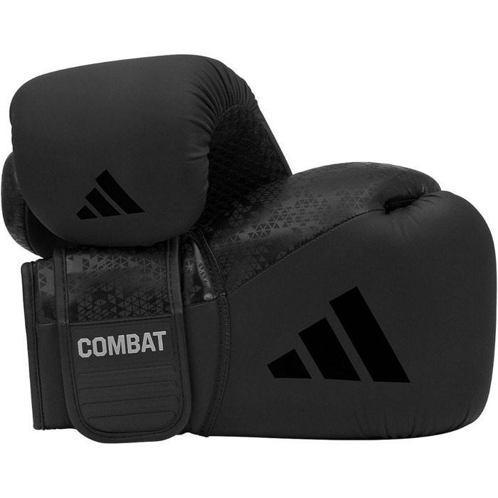 Боксерські рукавички Adidas Combat 50 Black/Black 12oz - професійні, чорні