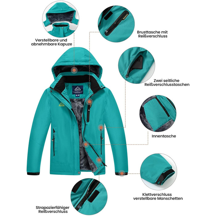 Жіноча зимова куртка Ysento: водонепроникна, тепла, вітрозахисна, для сноуборду та активного відпочинку, блакитна, розмір XL