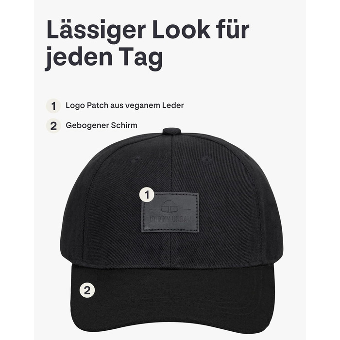 Кепка-снэпбек Johnny Urban Dean унісекс, регульована база-кепка, чорна (один розмір)