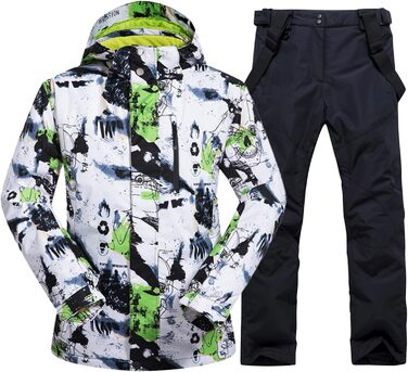 Чоловічий комплект гірськолижний: куртка та штани ALSOGO, водонепроникний, вітронепроникний, з капюшоном, для сноуборду та гірських лиж, чорний