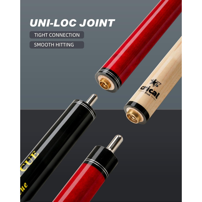 Професійна більярдна/пулова кий Crival Heavy Hitter Jump-Break-Queue, 3-частини, 137.2 см, з кленова дерева, з наконечником 13.2 мм