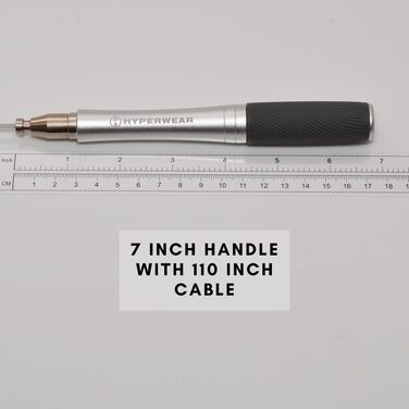 Скакалка Hyperwear Adjustable Speed з запатентованою системою блокування, алюмінієвими ручками з силіконовим покриттям та додатковим тросом для CrossFit, боксу та фітнесу