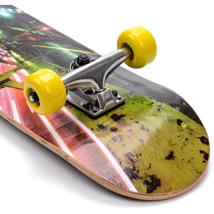 Дитячий дерев'яний скейтборд Meteor Mini Cruiser з ретро дизайном, колеса для хлопчиків та дівчаток