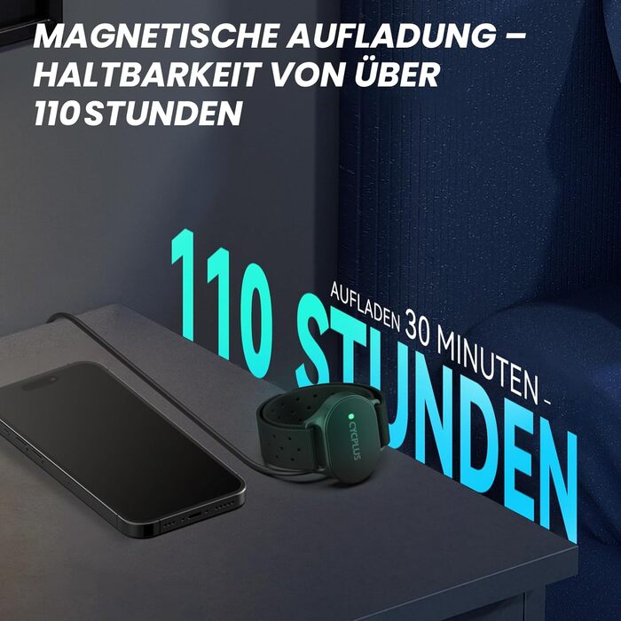 Пульсометр на браслет CYCPLUS з Bluetooth 5.1 та ANT+, LED-індикатор зон пульсу, водонепроникність IP67, для бігу, їзди на велосипеді, фітнесу та спорту (чорний)