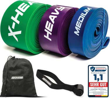 Фітнес-еластичні стрічки опору: окремо або в комплекті з сумкою, дверним анкером (у комплектах) та електронною книгою з тренувань – ідеальні для калістеніки та домашнього спортзалу (I - Pro Package (Синій, Ліловий, Зелений))