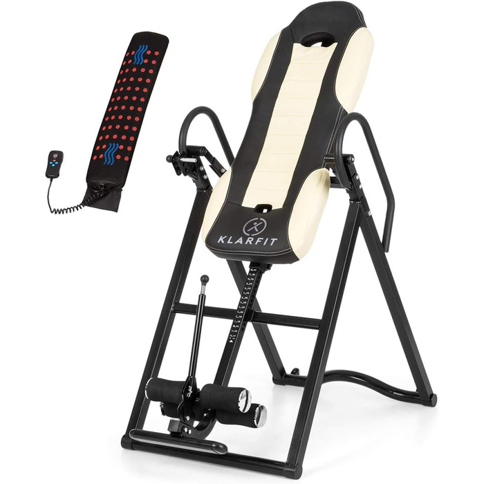 Інверсійний стіл Klarfit Ease Delux для спини, до 136 кг, чорний/бежевий