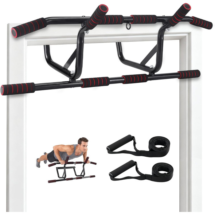 Турнік для дверей Klimmzugstange - турнік для підтягувань на дверний проріз без свердління, з м'якими ручками, 80-90 см