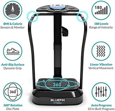 Платформа вібраційна Bluefin Fitness Pro - тиха, з вбудованими колонками