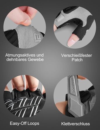 Рукавички INBIKE напівпальцеві гнучкі для велоспорту, крос-кантрі, фітнесу, тренувань та скелелазіння з захисними вставками TPR та SCR, H010, зелені (сірі, M)