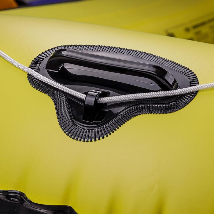 Надувне човен DEMA для 2 осіб (150 кг) з веслами та насосом, жовто-сірий